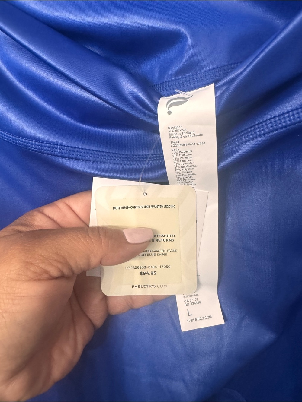 Fabletics Electric Blue Racerback Tank and High-Waist Leggings - Picture 11 of 13